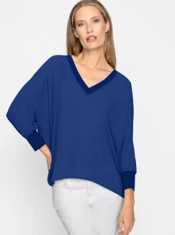 Strandmode|heine Schlupfbluse mit Fledermausärmel royalblau