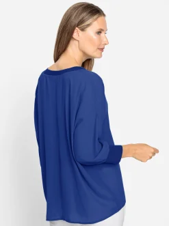 Strandmode|heine Schlupfbluse mit Fledermausärmel royalblau