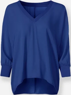 Strandmode|heine Schlupfbluse mit Fledermausärmel royalblau