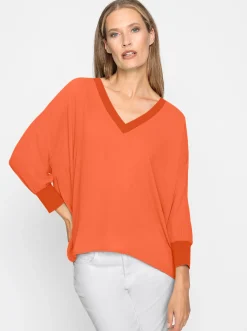 Strandmode|heine Schlupfbluse mit Fledermausärmel orange