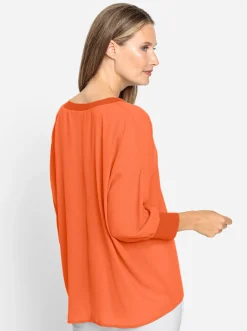 Strandmode|heine Schlupfbluse mit Fledermausärmel orange