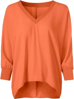Strandmode|heine Schlupfbluse mit Fledermausärmel orange