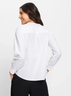Blusen| Schlupfbluse mit Rüschen-Details weiß