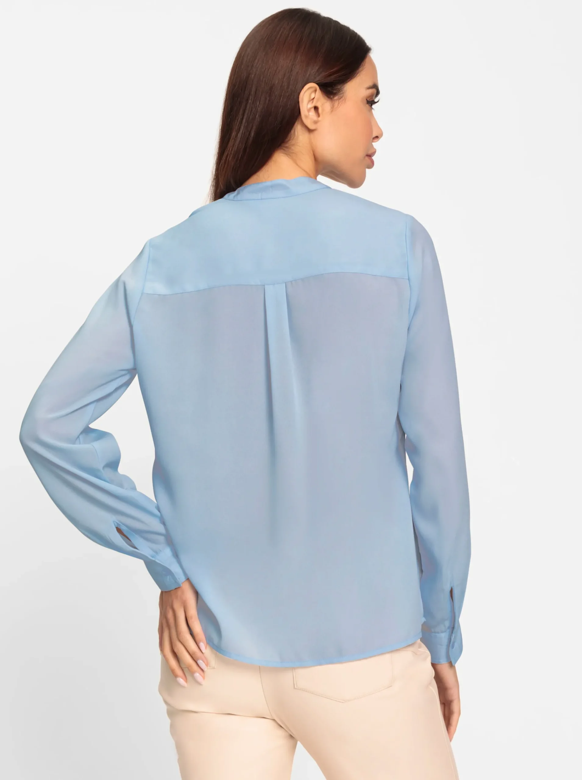 Blusen|heine Schlupf-Bluse mit Stehkragen hellblau