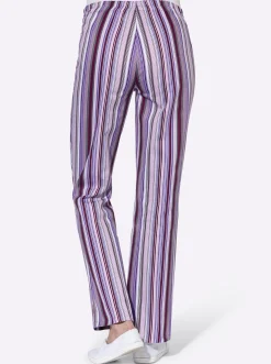 Hosen| Schlupfhose aus Baumwolle beere-gestreift