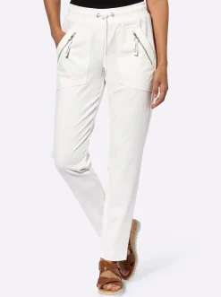 Hosen| Schlupfhose in Stretch-Qualität ecru