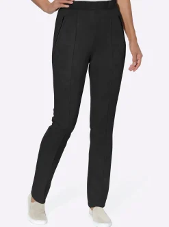 Hosen| Schlupfhose in Veloursleder-Optik schwarz