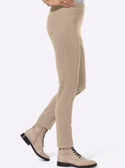 Hosen| Schlupfhose mit elastischem Bund beige