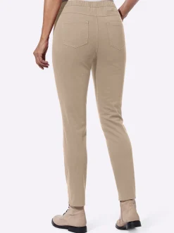Hosen| Schlupfhose mit elastischem Bund beige