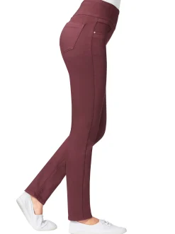 Hosen| Schlupfhose mit hohem Dehnbund bordeaux
