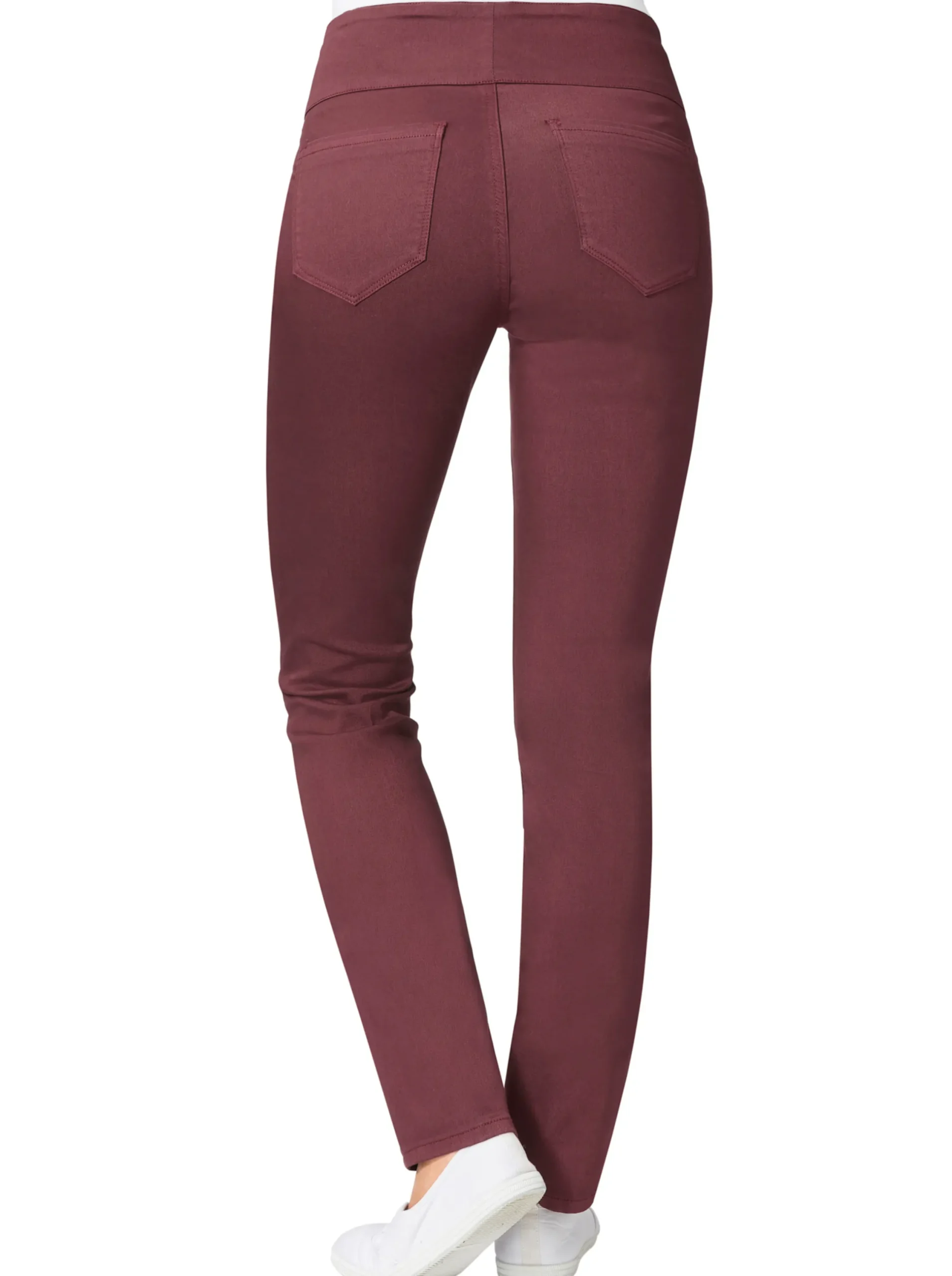 Hosen| Schlupfhose mit hohem Dehnbund bordeaux