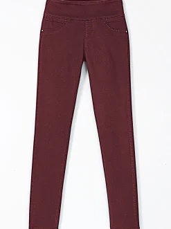 Hosen| Schlupfhose mit hohem Dehnbund bordeaux