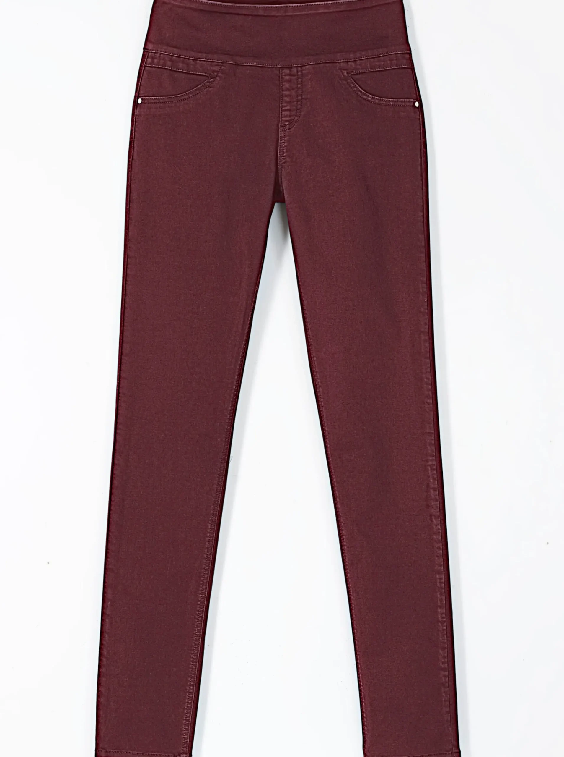 Hosen| Schlupfhose mit hohem Dehnbund bordeaux