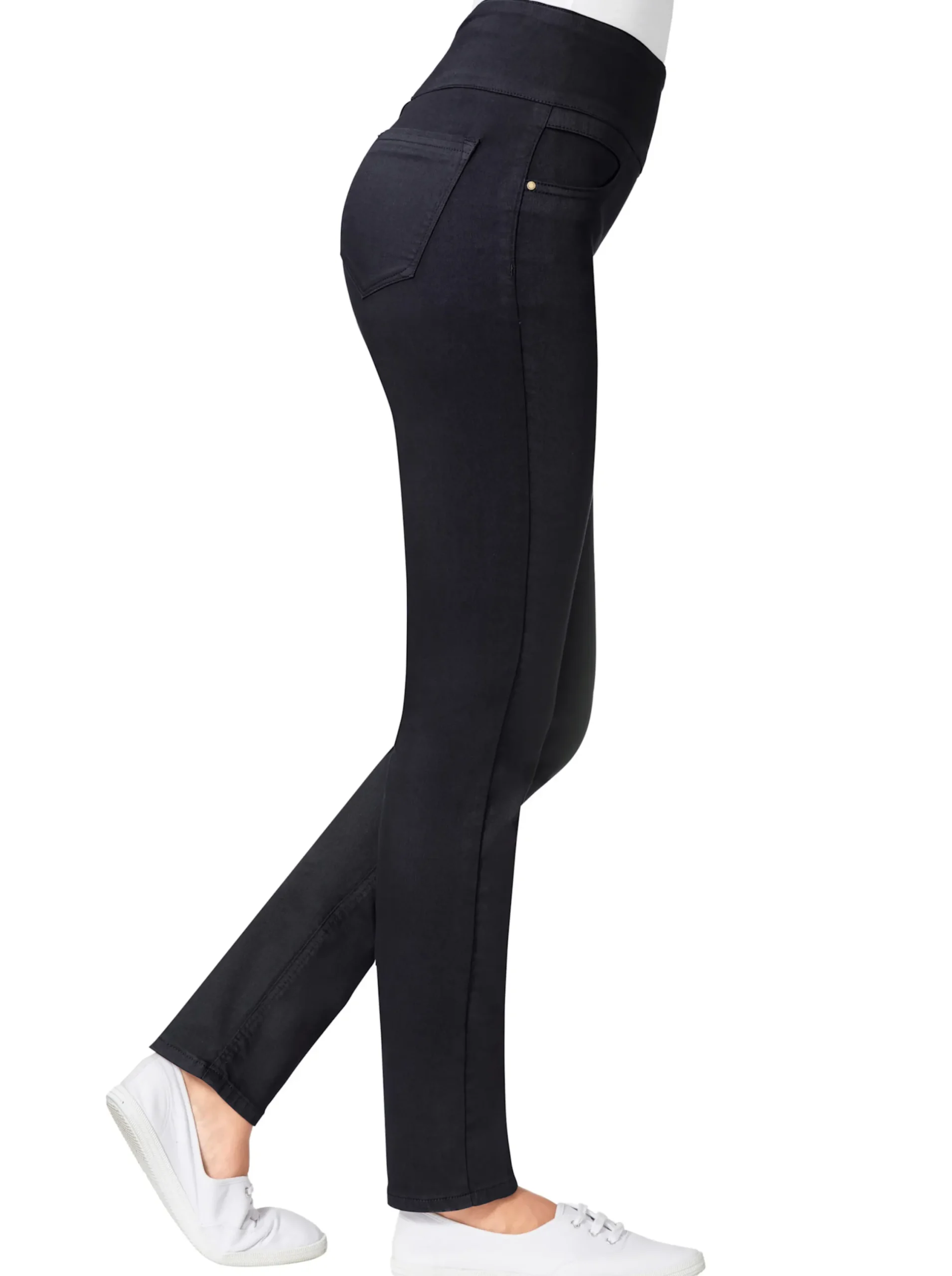 Hosen| Schlupfhose mit hohem Dehnbund schwarz