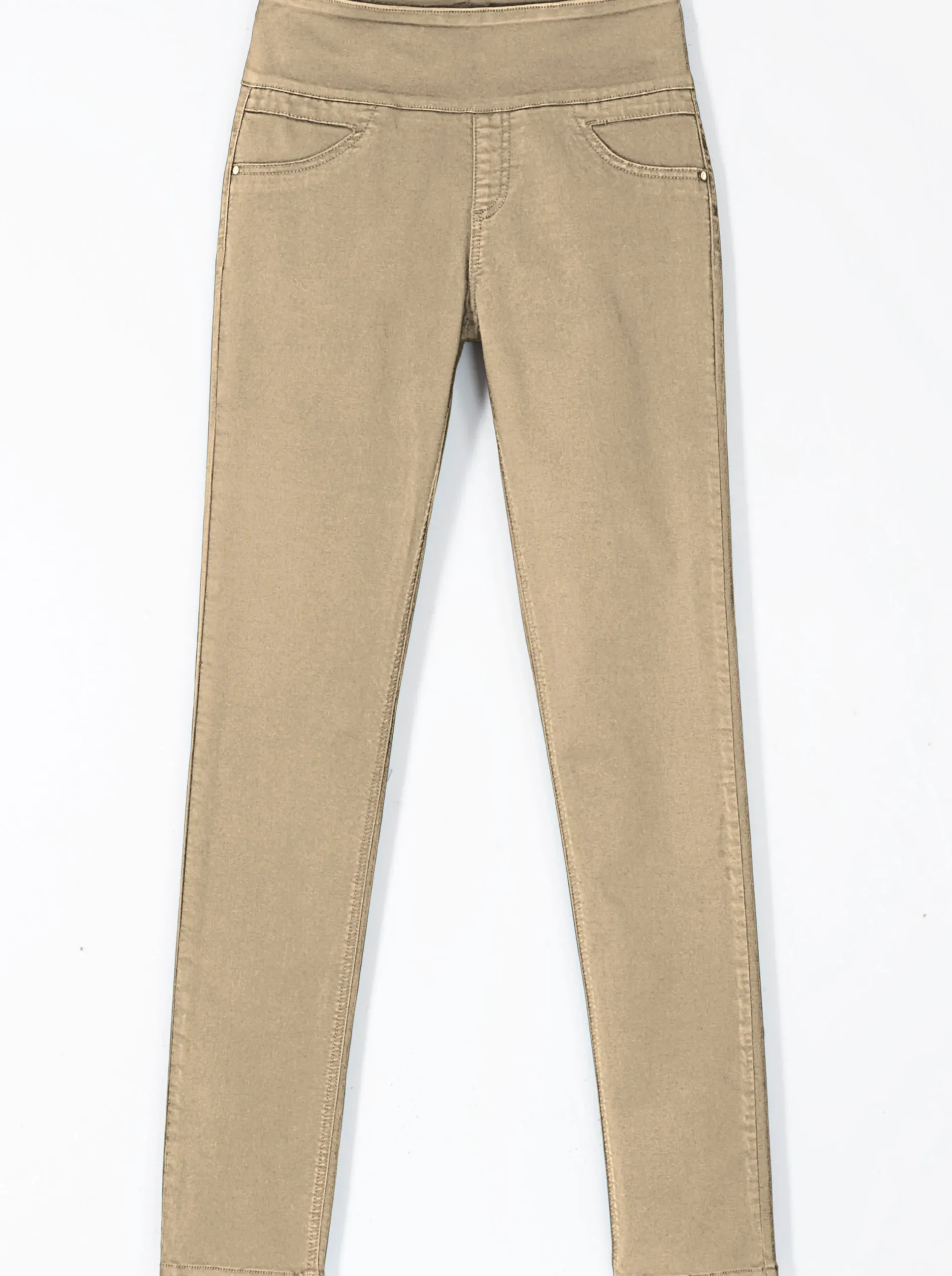 Hosen| Schlupfhose mit hohem Dehnbund sand