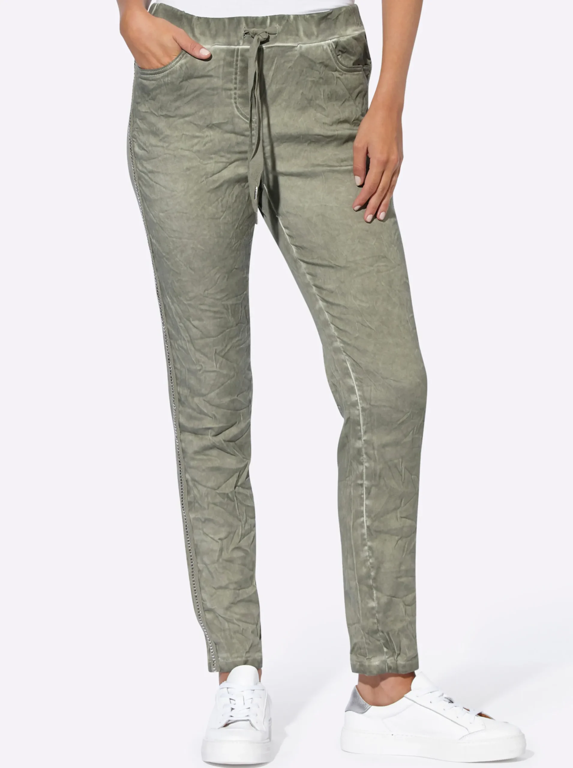 Hosen|heine Schlupfhose mit Rundum-Dehnbund khaki