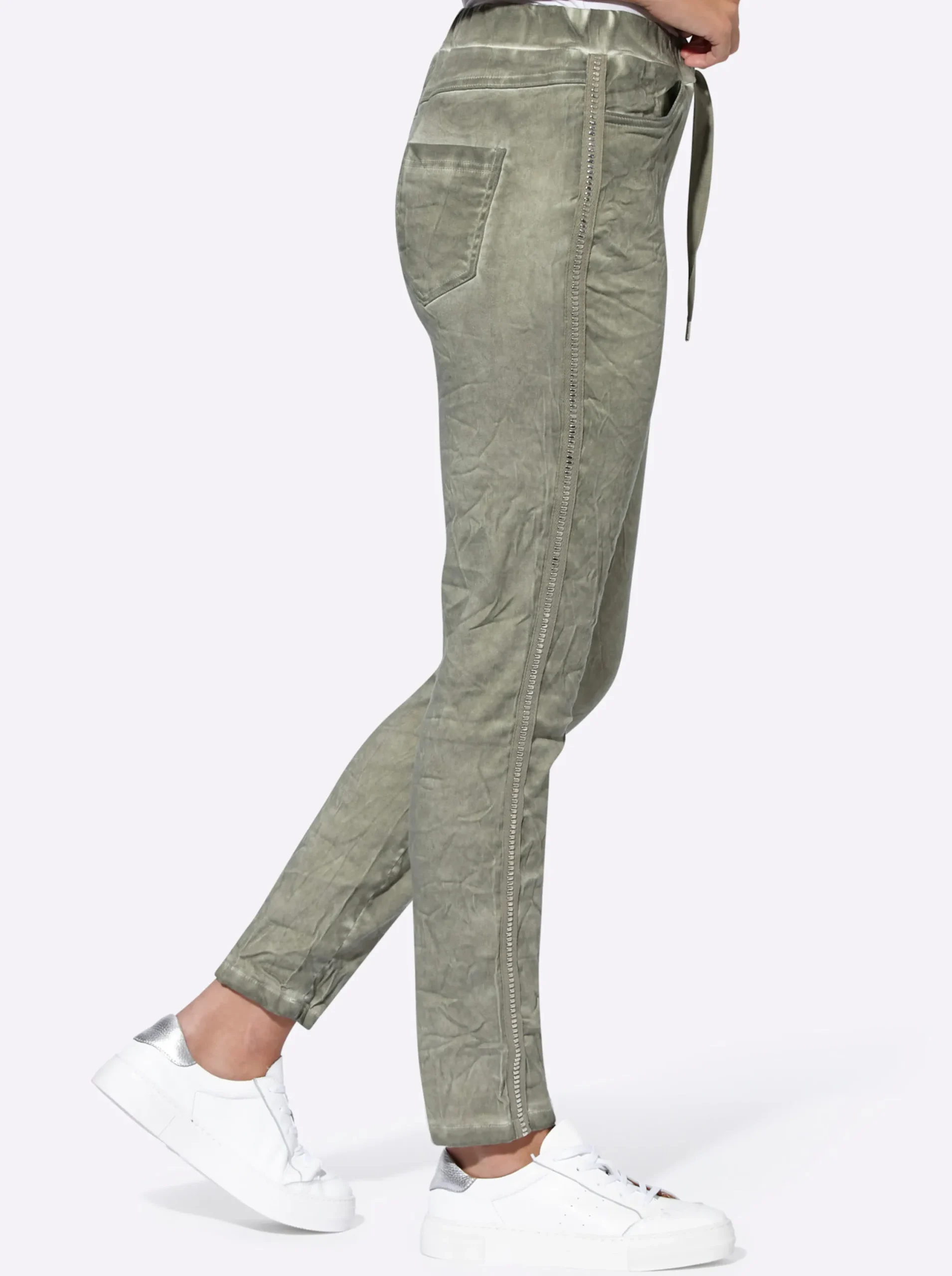 Hosen|heine Schlupfhose mit Rundum-Dehnbund khaki