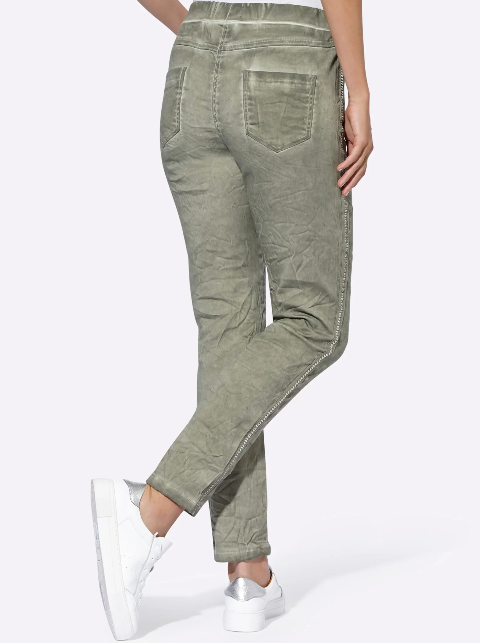 Hosen|heine Schlupfhose mit Rundum-Dehnbund khaki