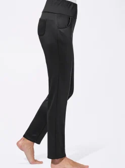 Hosen| Schlupfhose mit wärmender Fleece-Innenseite schwarz