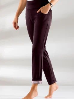 Hosen| Schlupfhose mit wärmender Fleece-Innenseite bordeaux