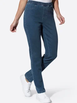 Basics|Jeans| Schlupfjeans in dezenter Waschung blue-stone-washed