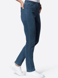 Basics|Jeans| Schlupfjeans in dezenter Waschung blue-stone-washed