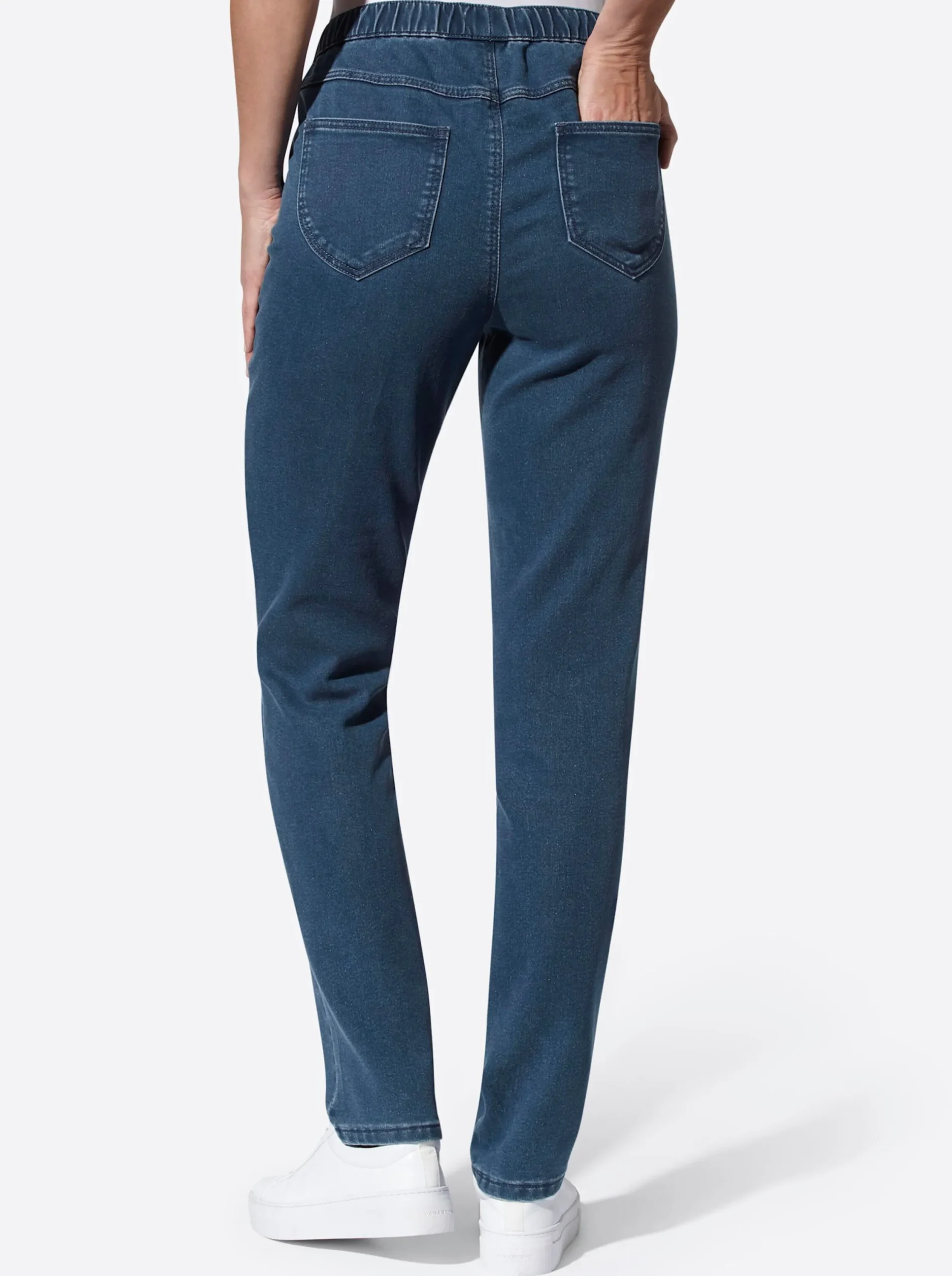 Basics|Jeans| Schlupfjeans in dezenter Waschung blue-stone-washed