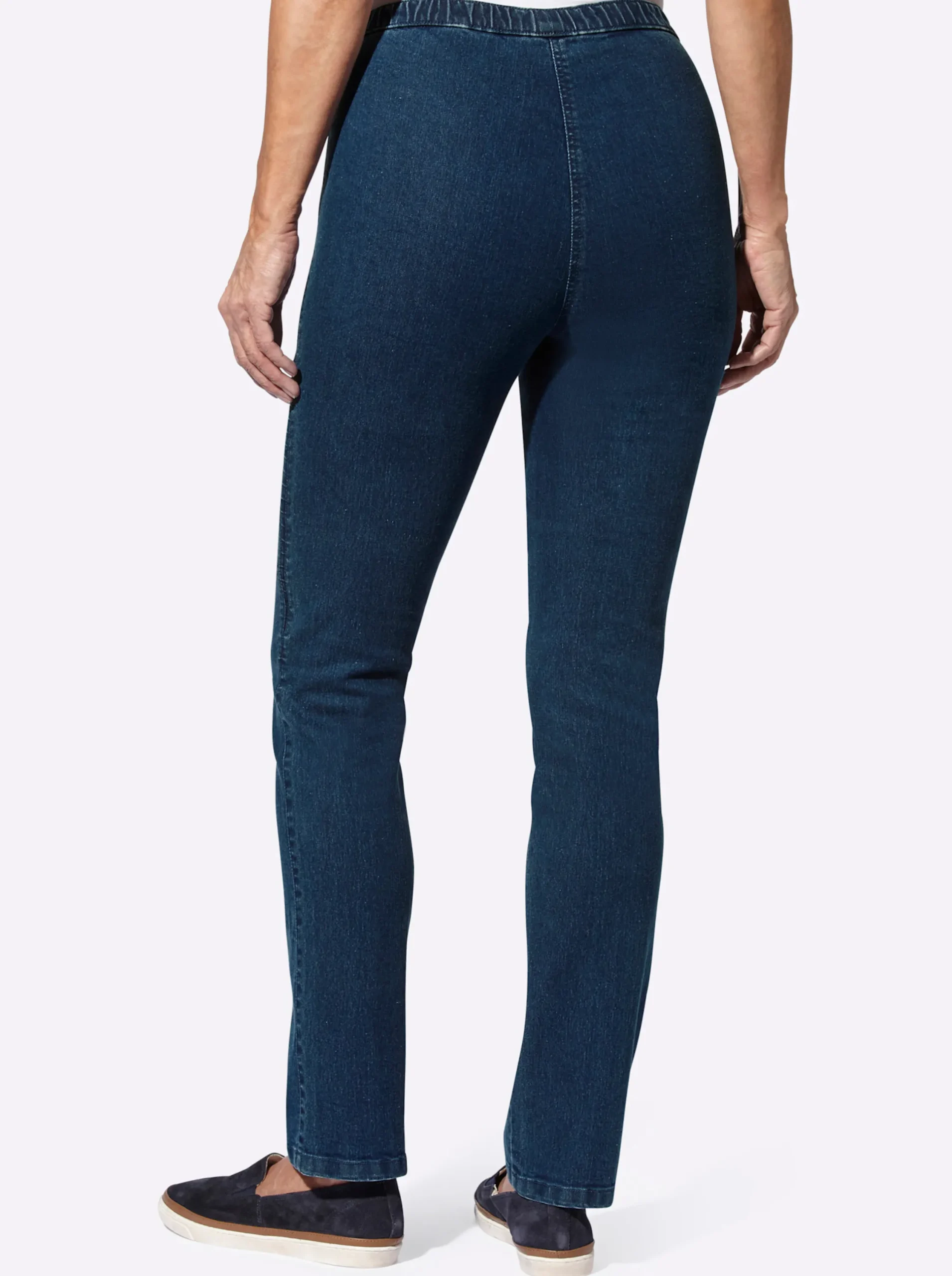 Jeans| Schlupfjeans mit seitlichem Einsatz blue-stone-washed
