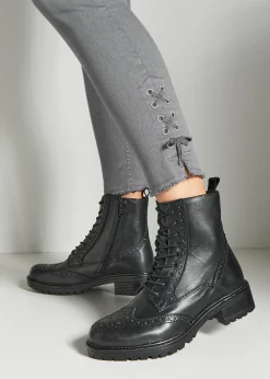 Stiefeletten|Stiefel|LASCANA Schnürboots schwarz