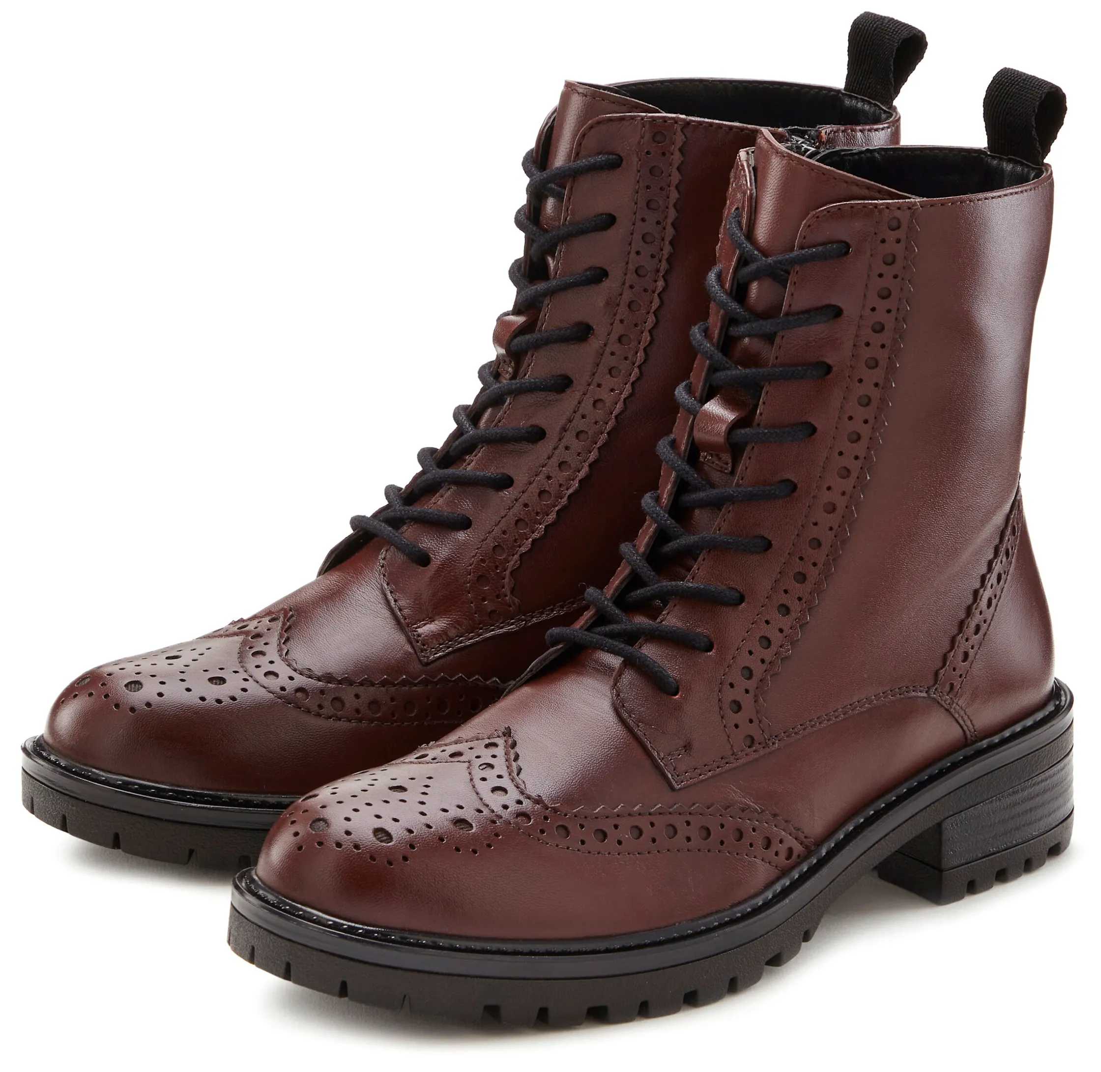 Stiefeletten|Stiefel|LASCANA Schnürboots bordeaux