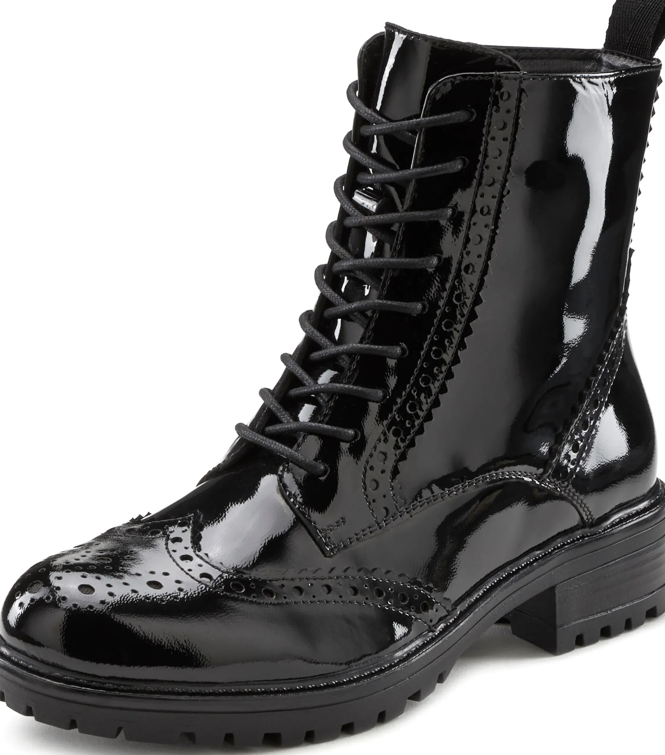 Stiefeletten|Stiefel|LASCANA Schnürboots schwarz-shiny