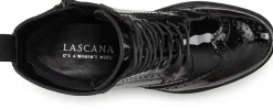 Stiefeletten|Stiefel|LASCANA Schnürboots schwarz-shiny