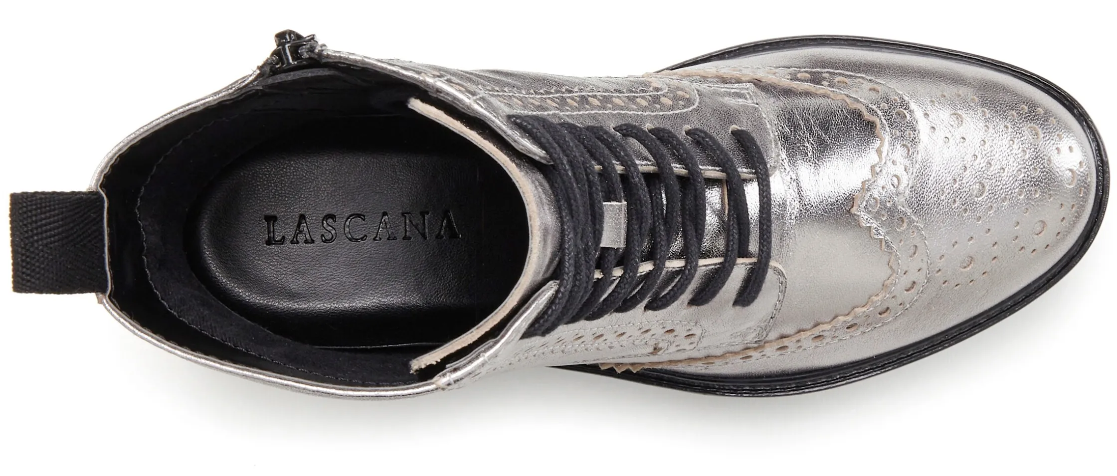 Stiefeletten|Stiefel|LASCANA Schnürboots silberfarben