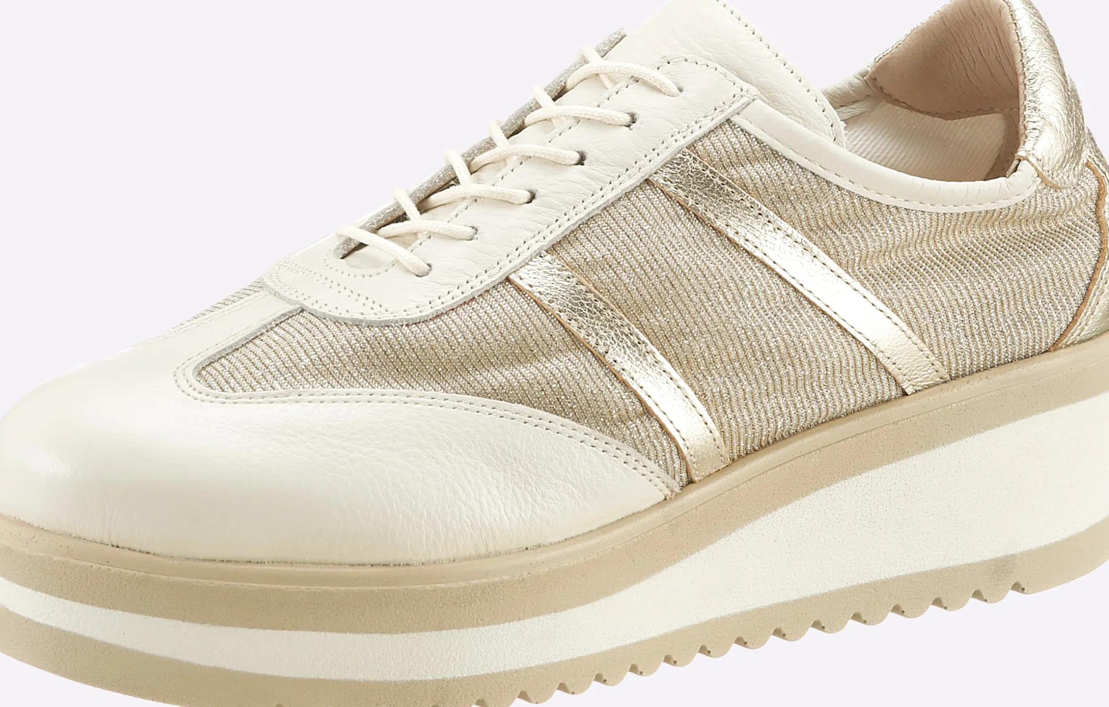 Sneakers & Schnürer|heine Schnürer creme-goldfarben