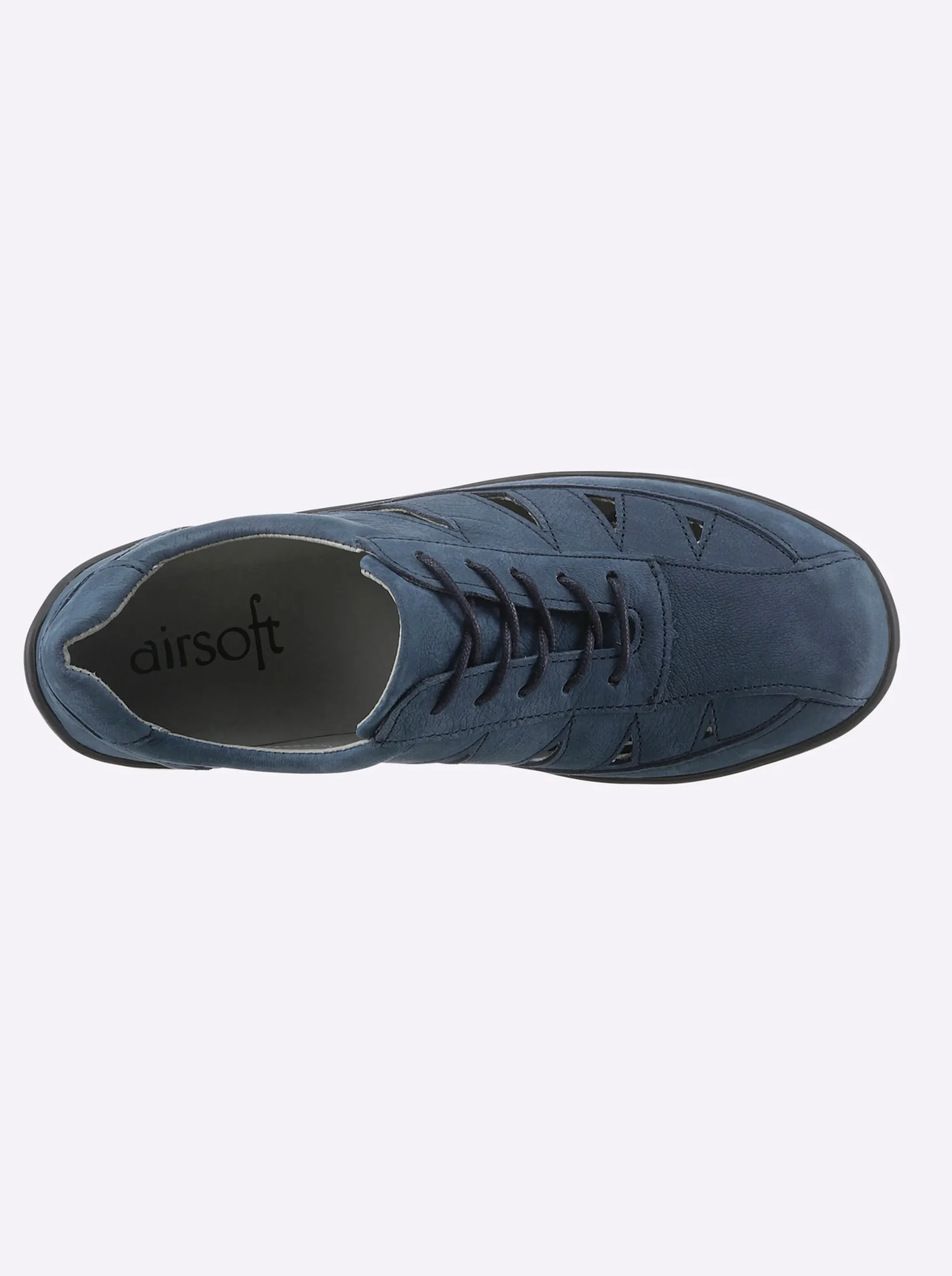 Sneakers & Schnürer|airsoft comfort+ Schnürschuh aus Nubukleder jeansblau