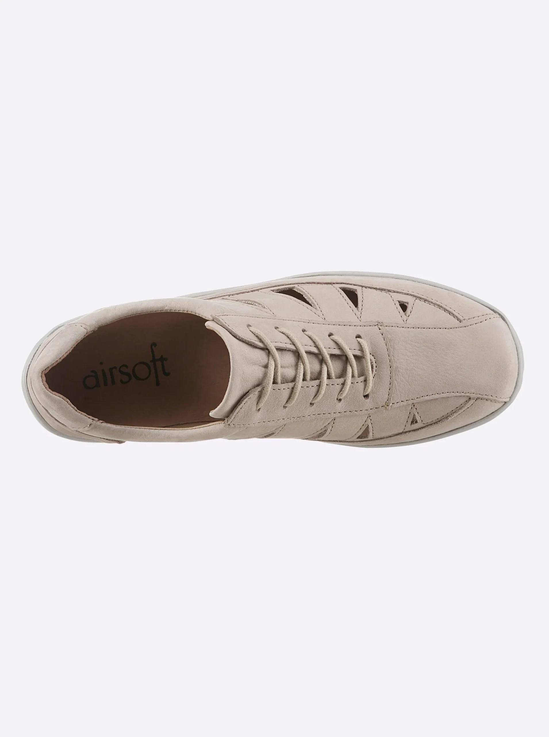 Sneakers & Schnürer|airsoft comfort+ Schnürschuh aus Nubukleder beige