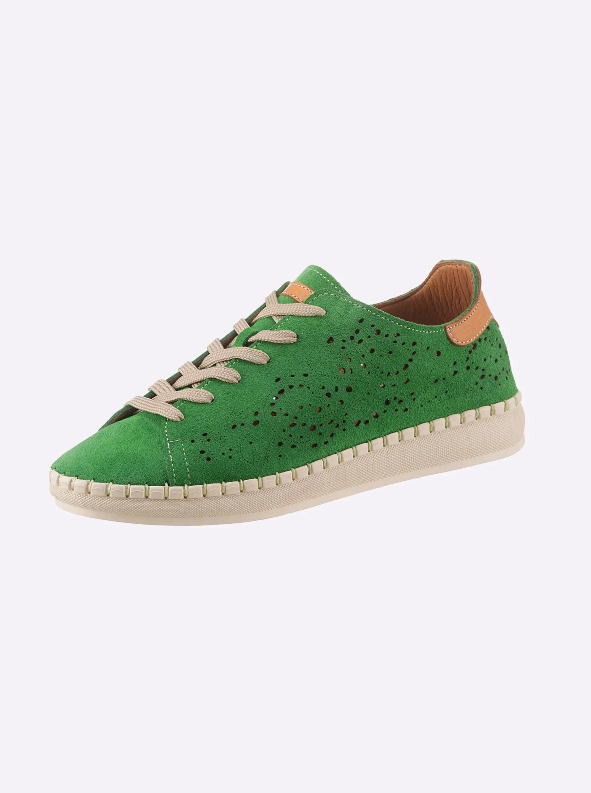 Sneakers & Schnürer|Gemini Schnürschuh mit Perforierung grün