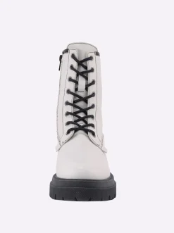 Stiefeletten|Stiefel|heine Schnürstiefelette weiß-schwarz