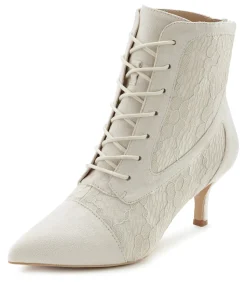 Stiefeletten|Stiefel|LASCANA Schnürstiefelette beige
