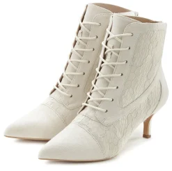 Stiefeletten|Stiefel|LASCANA Schnürstiefelette beige