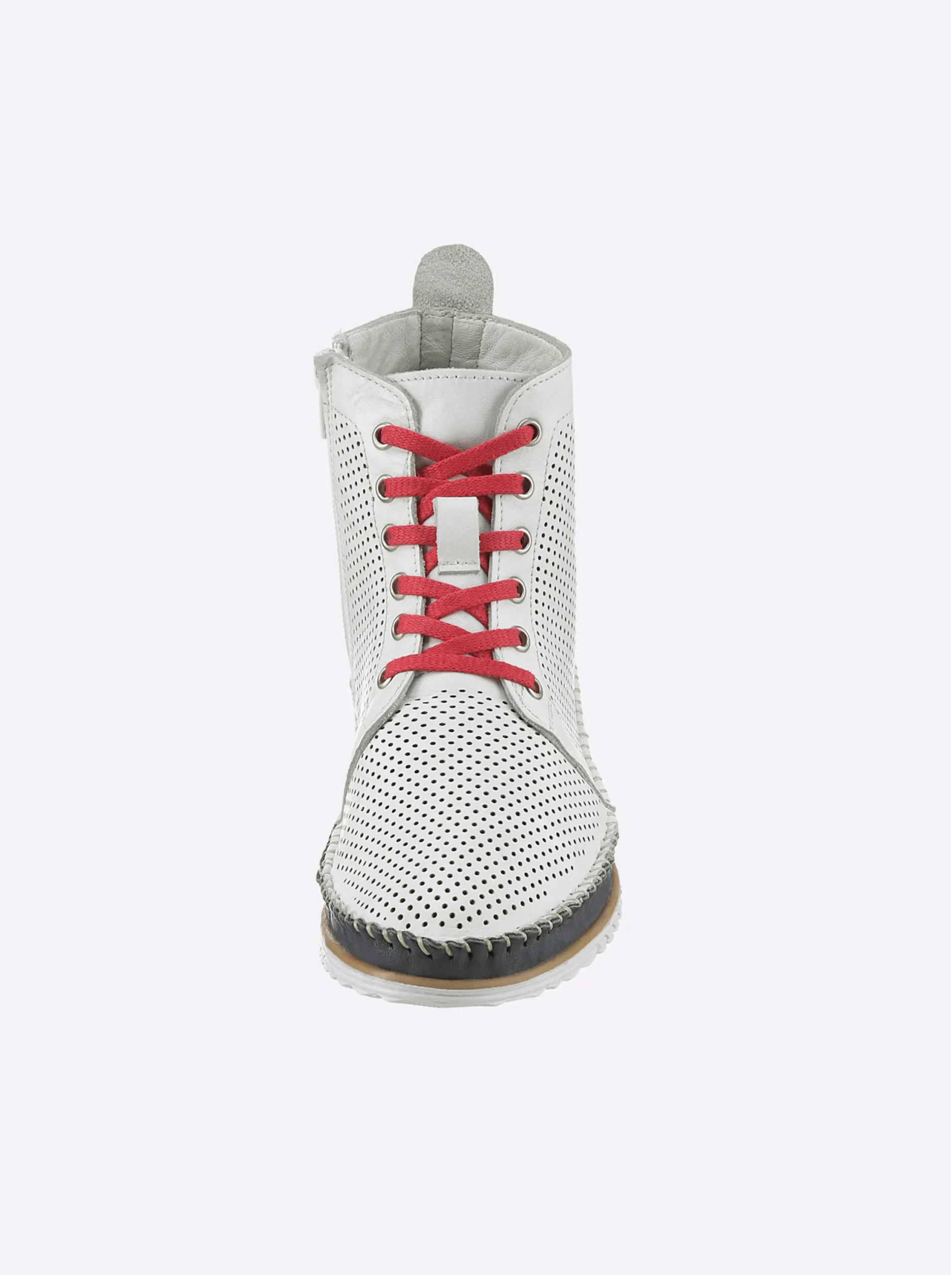 Stiefeletten|Stiefel|Andrea Conti Schnürstiefelette weiß-rot