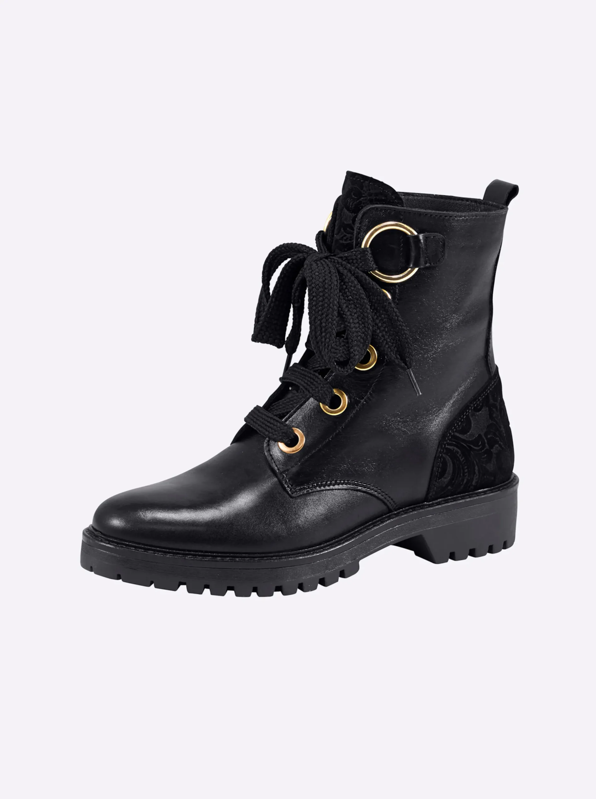 Stiefeletten|Stiefel|heine Schnürstiefelette schwarz