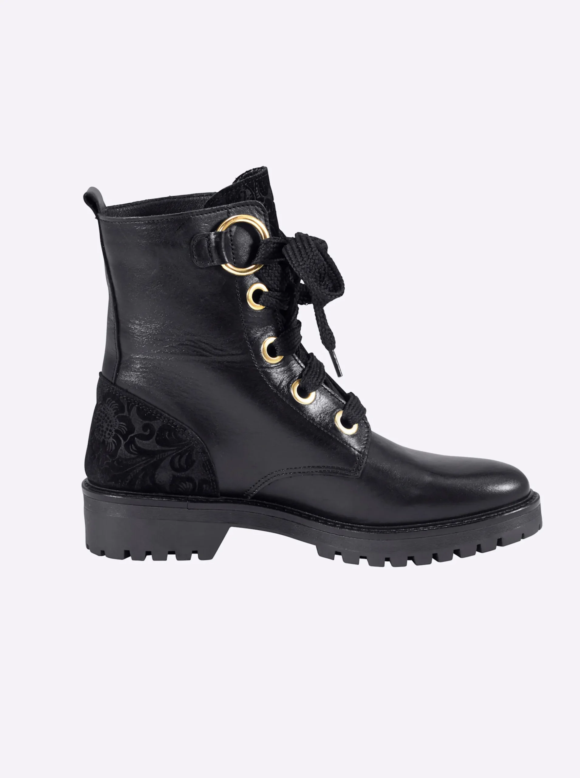 Stiefeletten|Stiefel|heine Schnürstiefelette schwarz