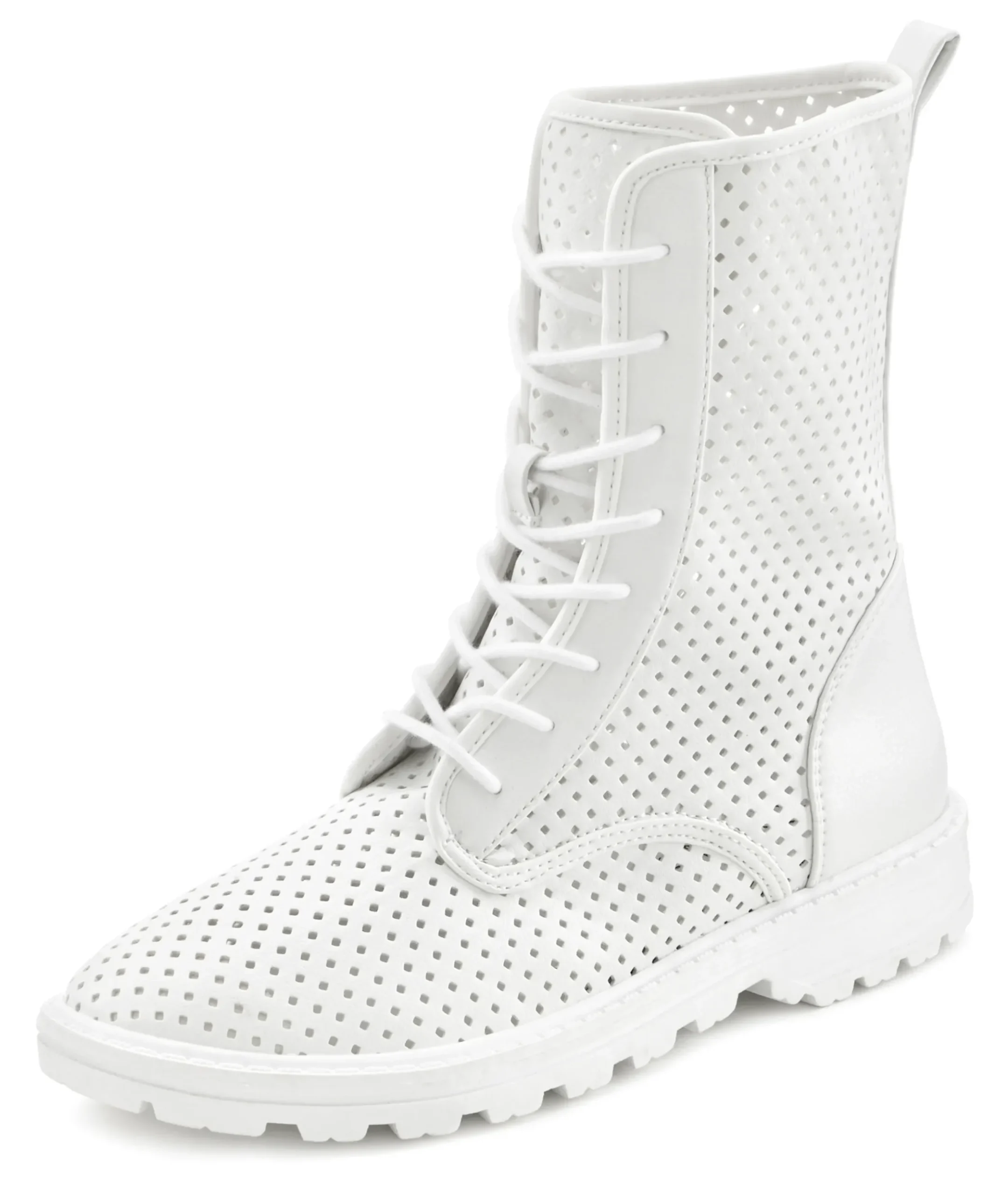 Stiefeletten|Stiefel|LASCANA Schnürstiefelette weiß