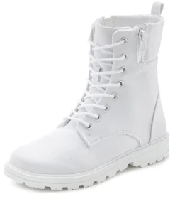 Stiefeletten|Stiefel|LASCANA Schnürstiefelette weiß