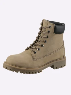 Stiefeletten|Stiefel|heine Schnürstiefelette taupe