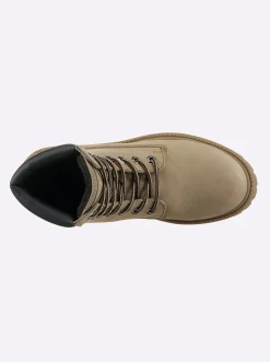 Stiefeletten|Stiefel|heine Schnürstiefelette taupe