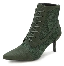 Stiefeletten|Stiefel|LASCANA Schnürstiefelette olivgrün
