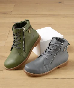 Stiefeletten|Stiefel|Andrea Conti Schnürstiefelette grau