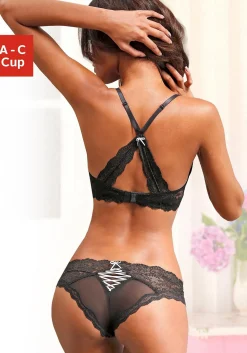 Bhs|LASCANA Set: Push-up-BH schwarz-rosa